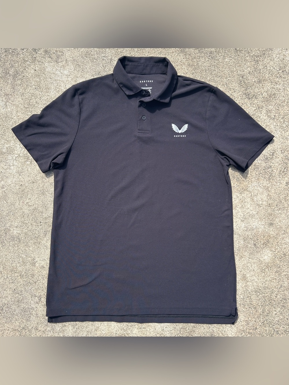 Castore Black Performance Aertek Mens Golf Polo Large